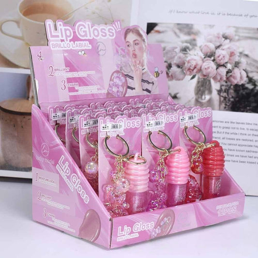 Lucky Model Honey Bear Lip Gloss with Keyring/Bag Charm (various shades)