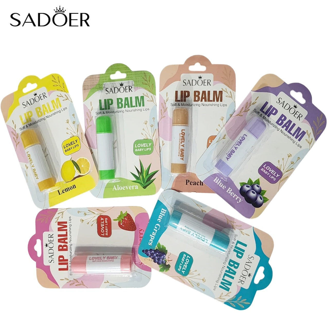 Sadoer Fruity Flavours Lip Balm, Long Lasting Moisturizing Lip Balm, Flavoured Moisturizing Lip Balm