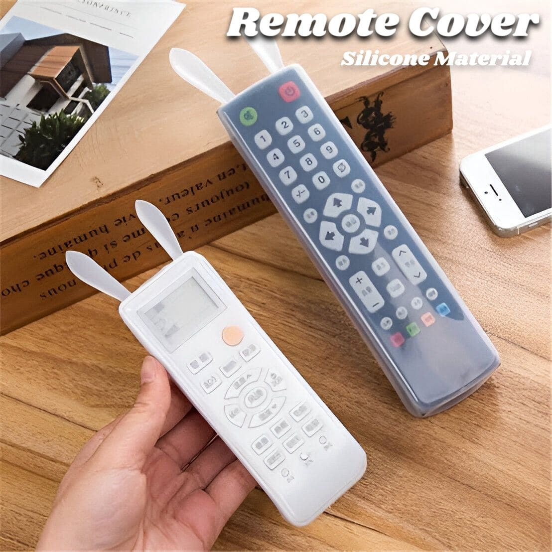 Silicon Rabbit RC Cover, Universal Home TV Remote Control Cover, Transparent Noctilucent Cover, Waterproof Clear Protector Skin Pouch Bag, Dust-proof Anti-fall Rabbit Ear Protective Case