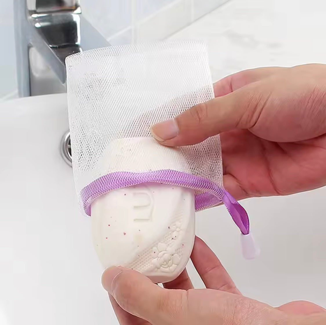 Soap Saver Bag, Soap Foaming Net for Bath, Hanging Net Soap Mesh Bag