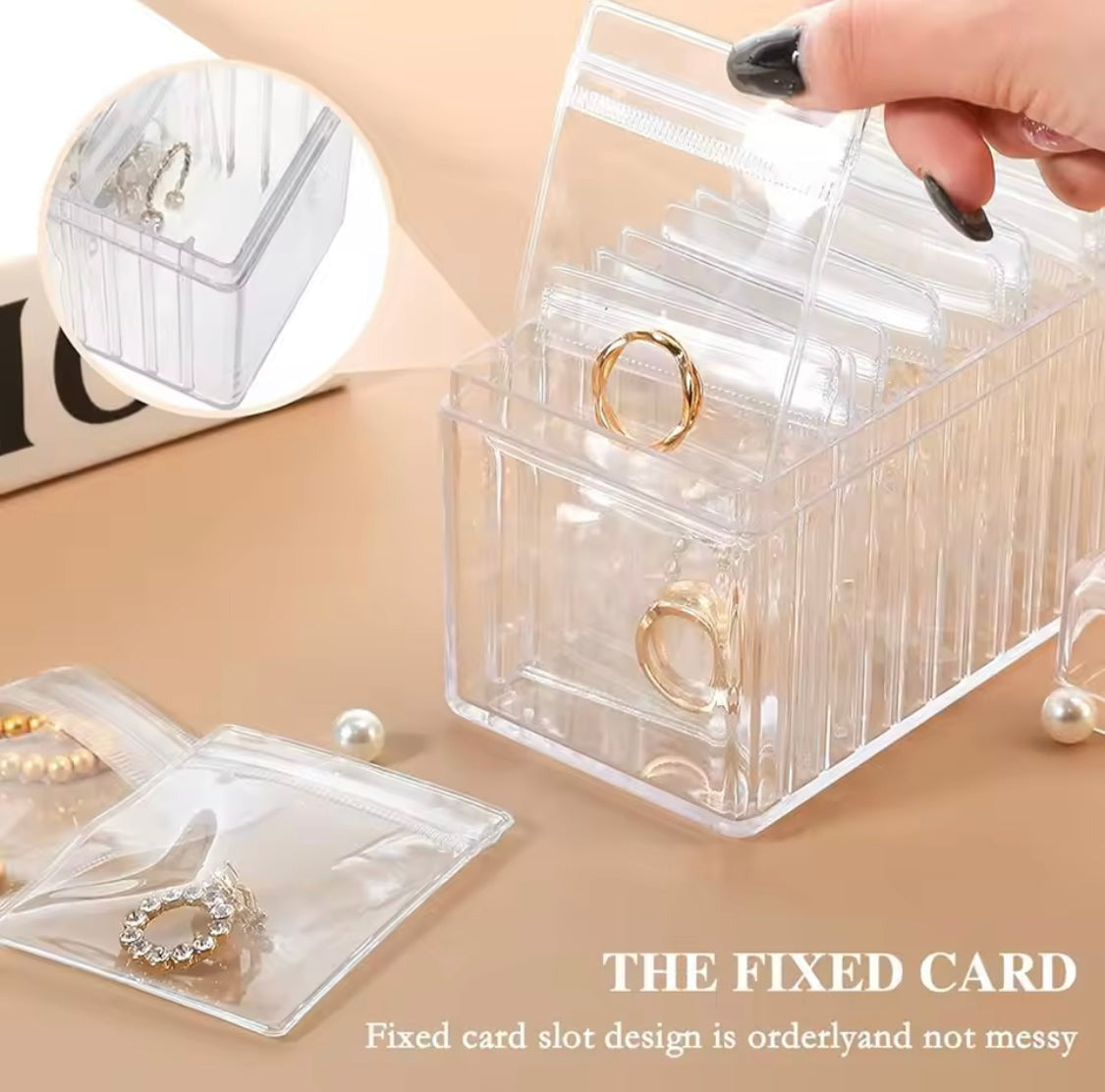 Jewelry Organizer With 20 Mini Pouches, Transparent Waterproof Earring Jewelry Storage Box, Acrylic Jewelry Box With 20 Anti Tarnish Jewelry Pouch