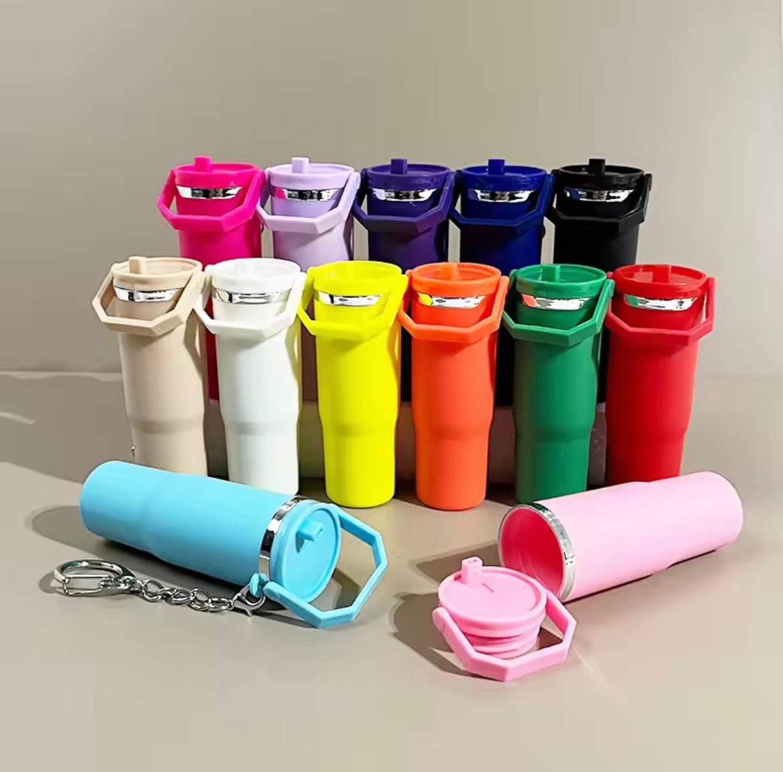 New Mini Stanley Keychain, Colorful Mini Tumbler Keychain, Tumbler Keychain For Handbag