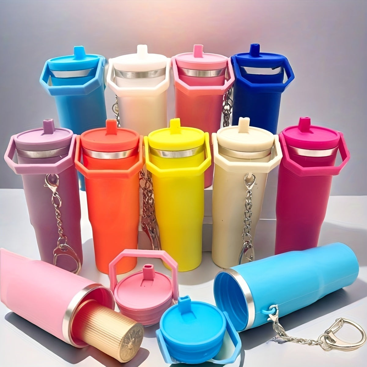 New Mini Stanley Keychain, Colorful Mini Tumbler Keychain, Tumbler Keychain For Handbag