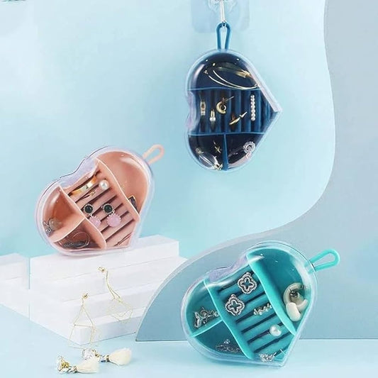 Creative Heart Shape Jewelry Box, Cute Mini Jewelry Organizer, Small Jewelry Case For Travel, Mini Jewelry Case For Earrings and Rings