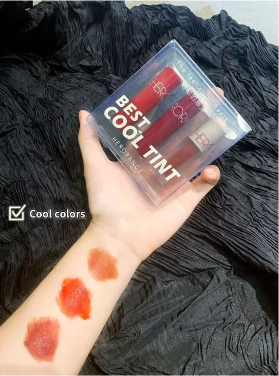 HERORANGE 3Pcs Tinted Lip Gloss Velvet Matte Waterproof Lip Gloss