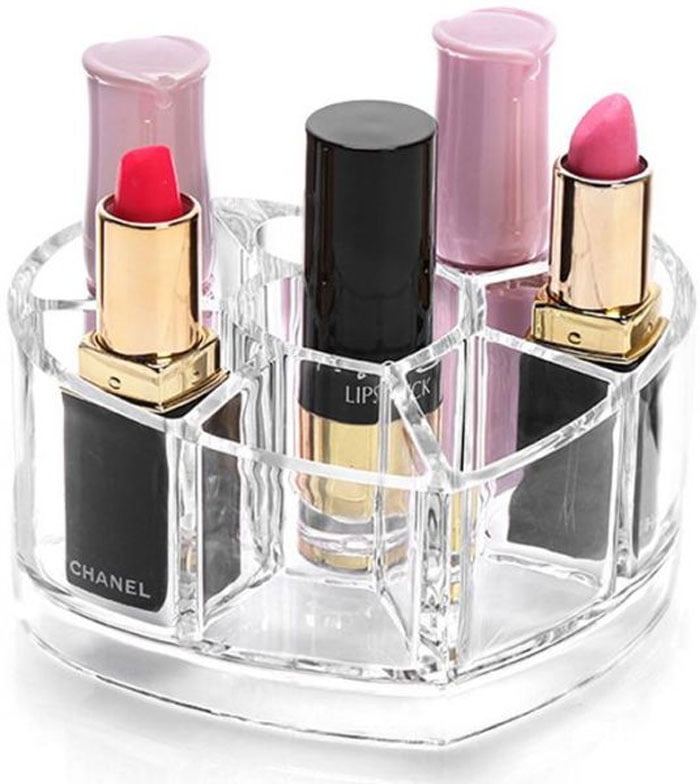 Acrylic Lipstick Organizer Heart Shape