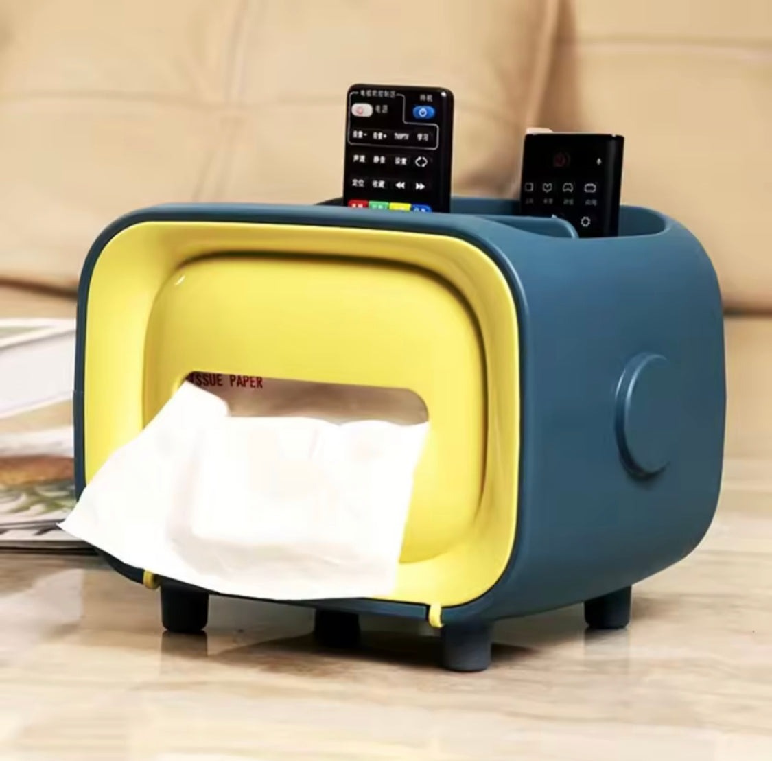 TV Shaped Tissue Holder, Living Room Tissue Box Holder, Tissue Box With Mobile Holder