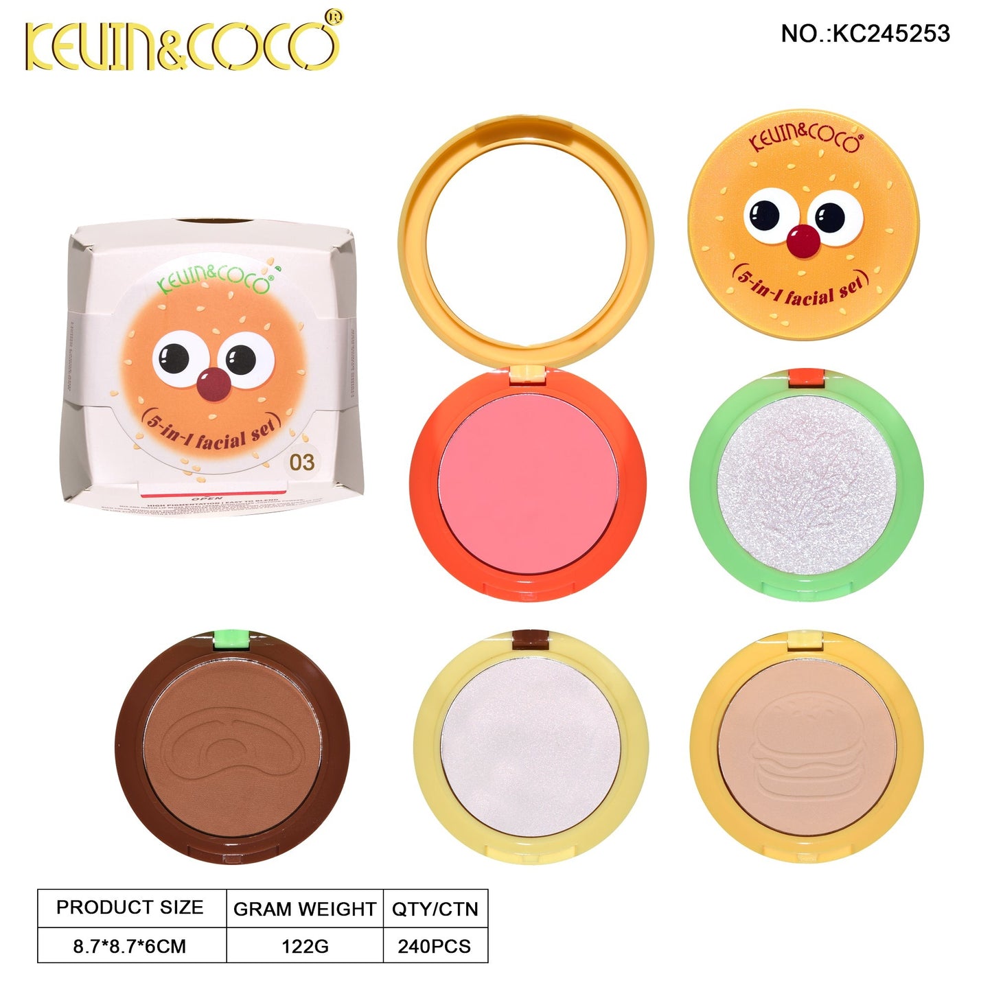 Kevin & Coco Burgerlicious Cheek Stack Display (KC245253)