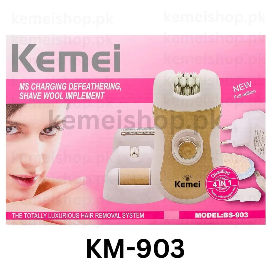 Kemei KM-903 4-in-1 Rechargeable Epilator, Shaver Kit