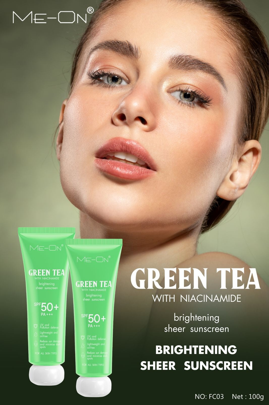 MEON Sunscreen SPF50 +++ (Green Tea, 50, Sun Protection Factor (SPF))