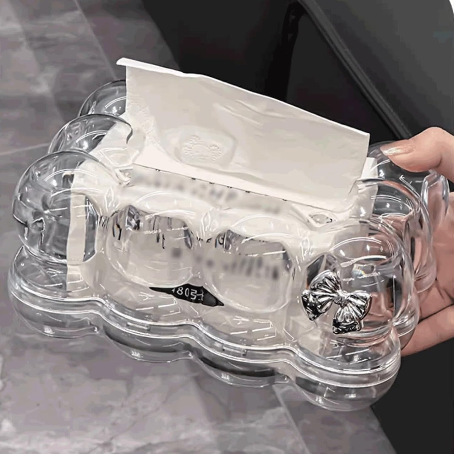 Cloud Shaped Plastic Tissue Box Holder, Decorative Rectangular Organizer And Storage