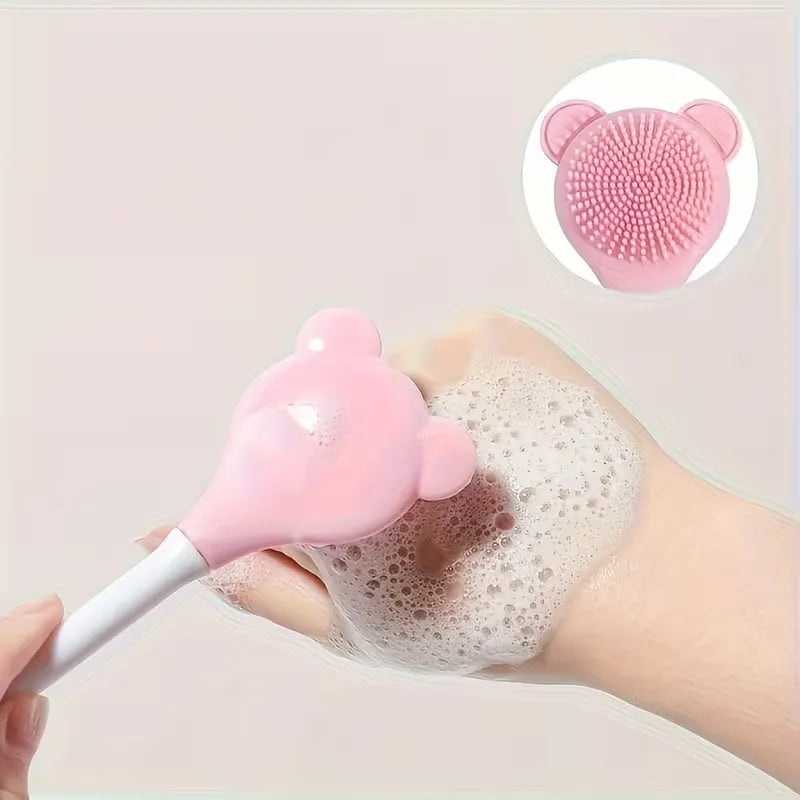 Bear-Shaped 2-in-1 Facial Cleansing Brush & Mask Applicator