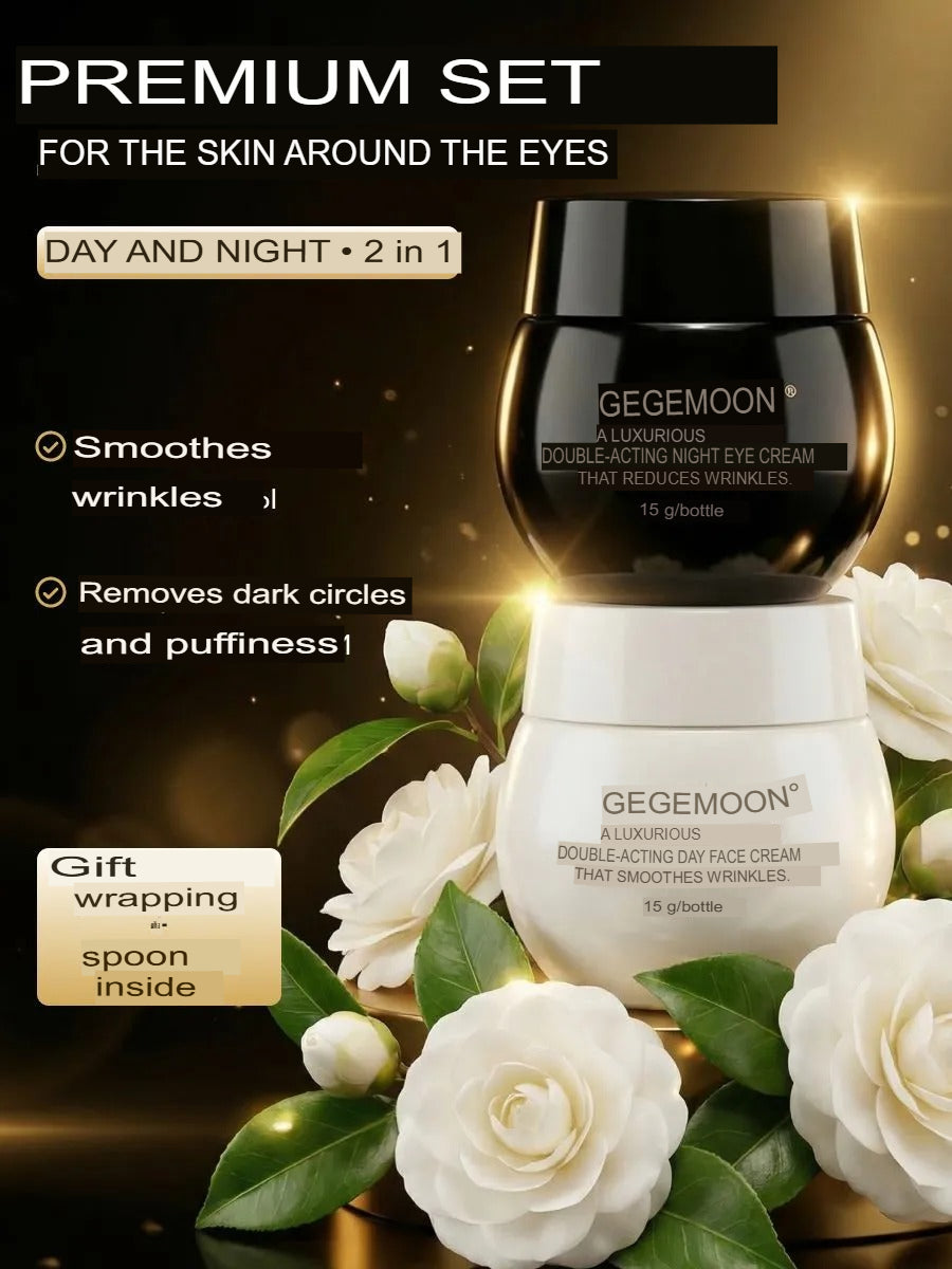 GEGEMOON Premium 2-in-1 Eye & Face Cream Set | Day & Night Anti-Wrinkle