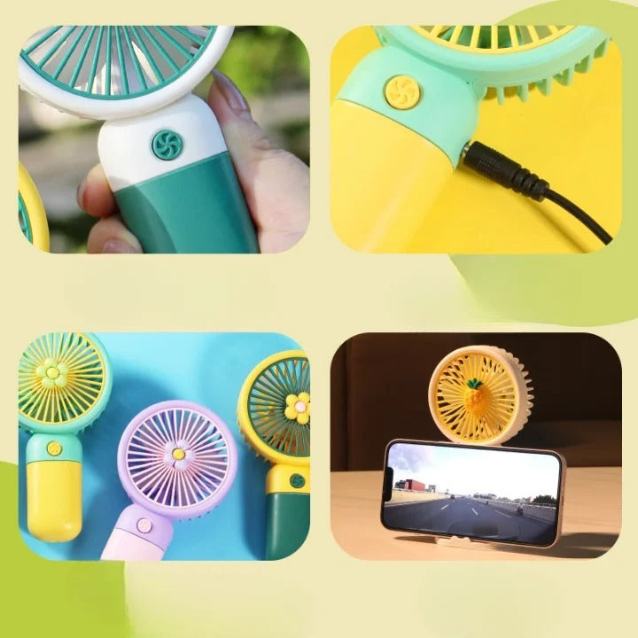 Mini Flower Handheld Fan for Kids