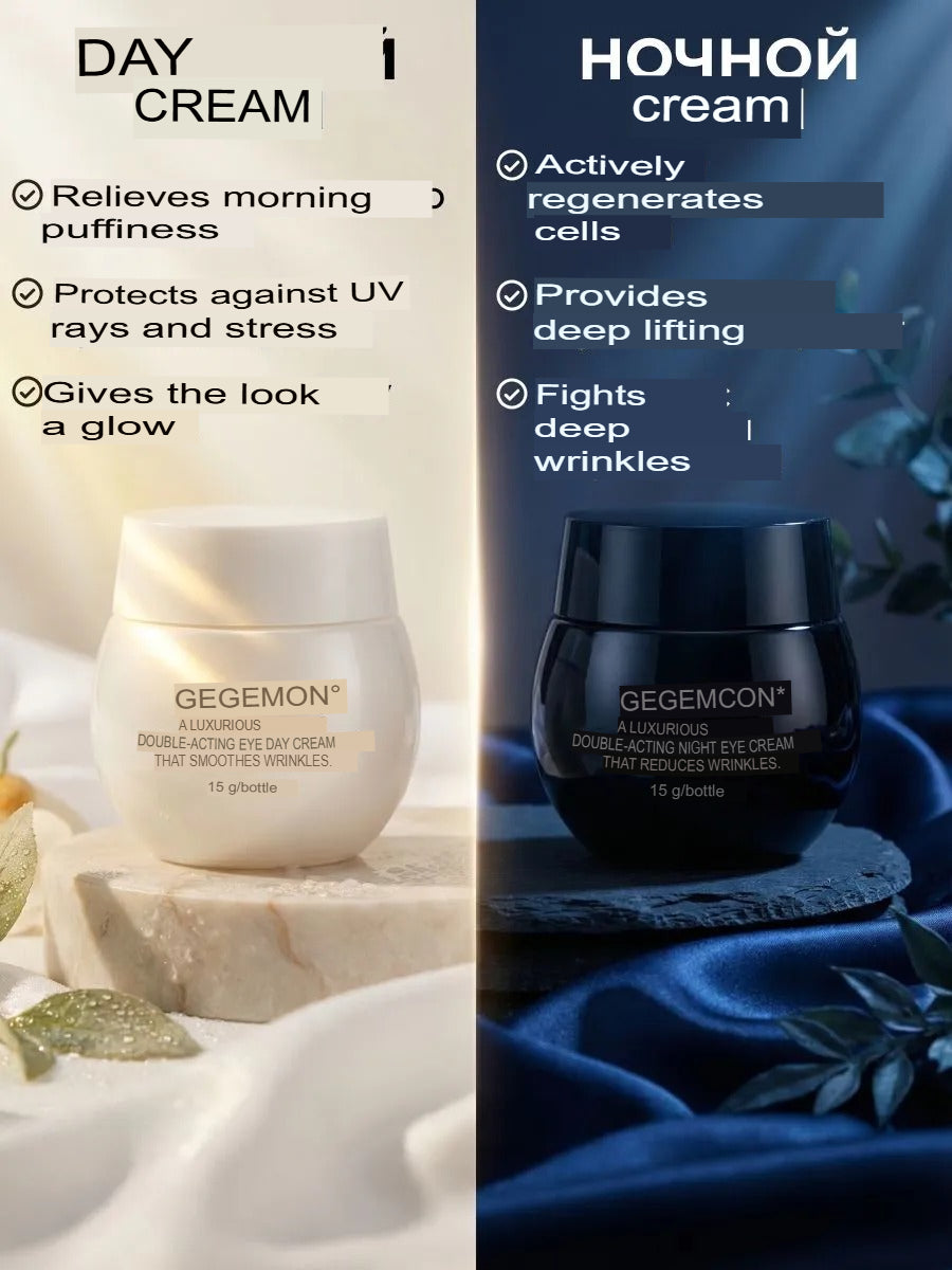 GEGEMOON Premium 2-in-1 Eye & Face Cream Set | Day & Night Anti-Wrinkle