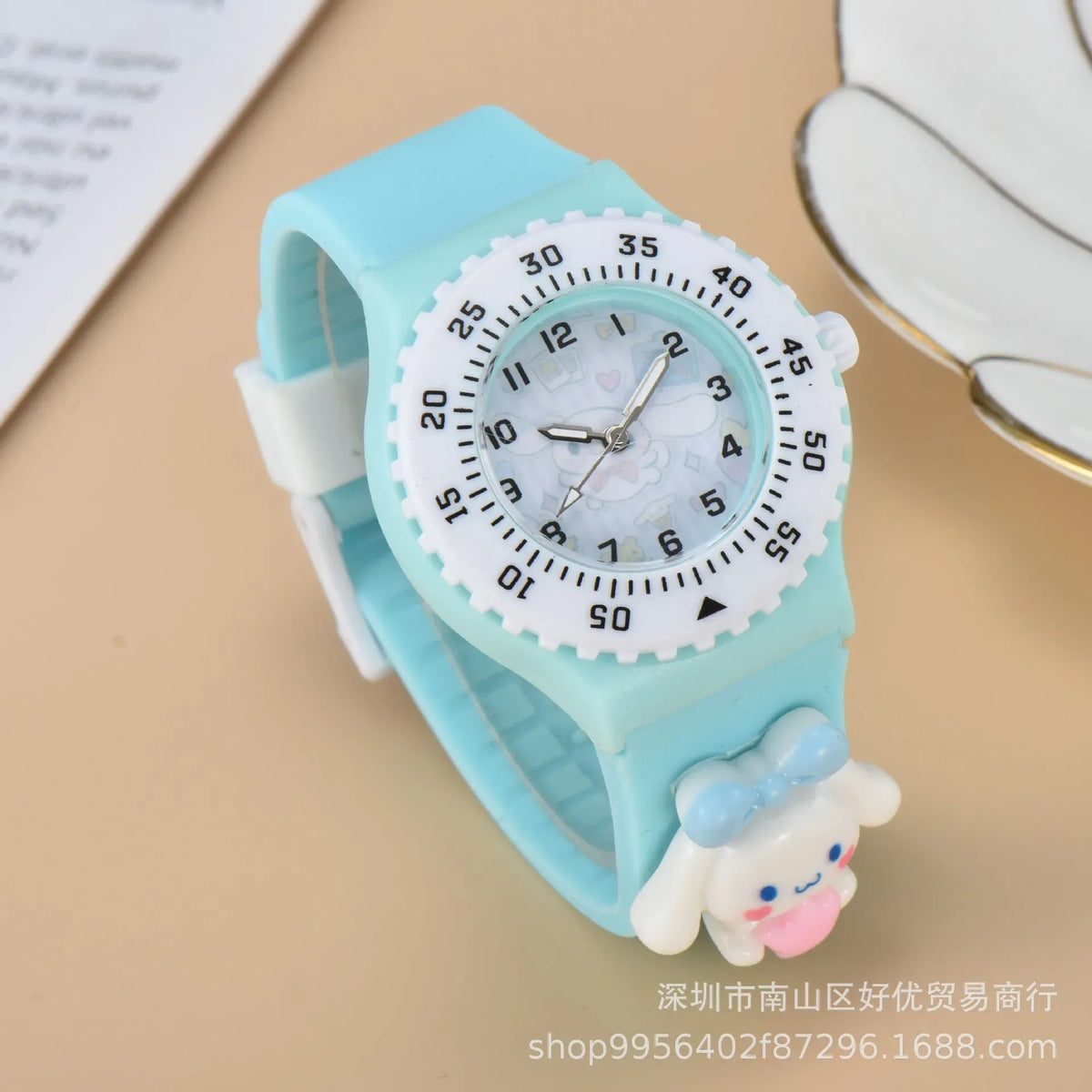 Kids Printed Dial Analogue Watch with Patterned Strap