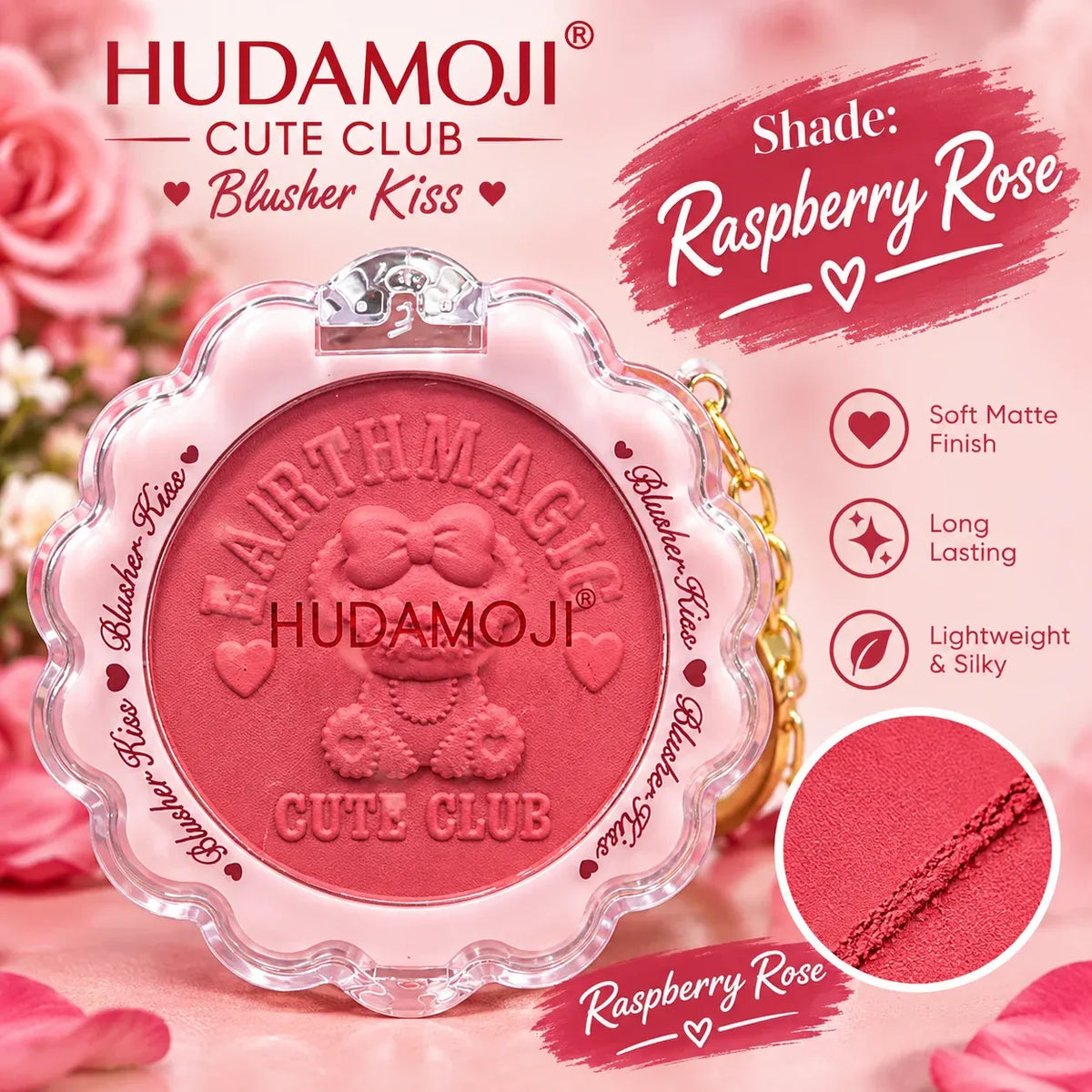 huda moji matte blusher raspberry