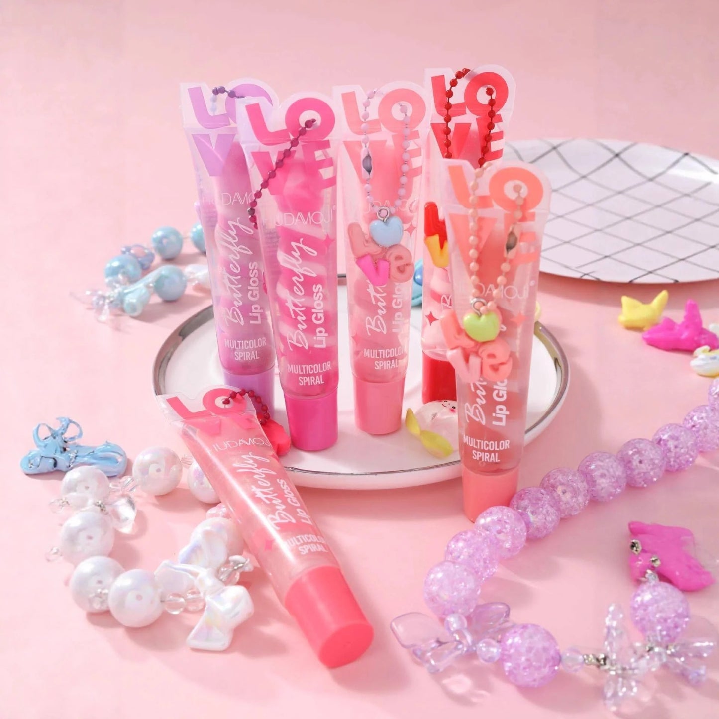 Hudamoji Butterfly Love Multicolor Spiral Lip Gloss