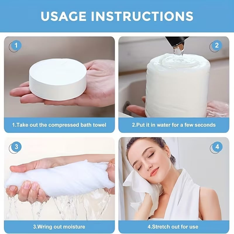 Compressed Disposable Bath Towel – Portable, Hypoallergenic & Expandable