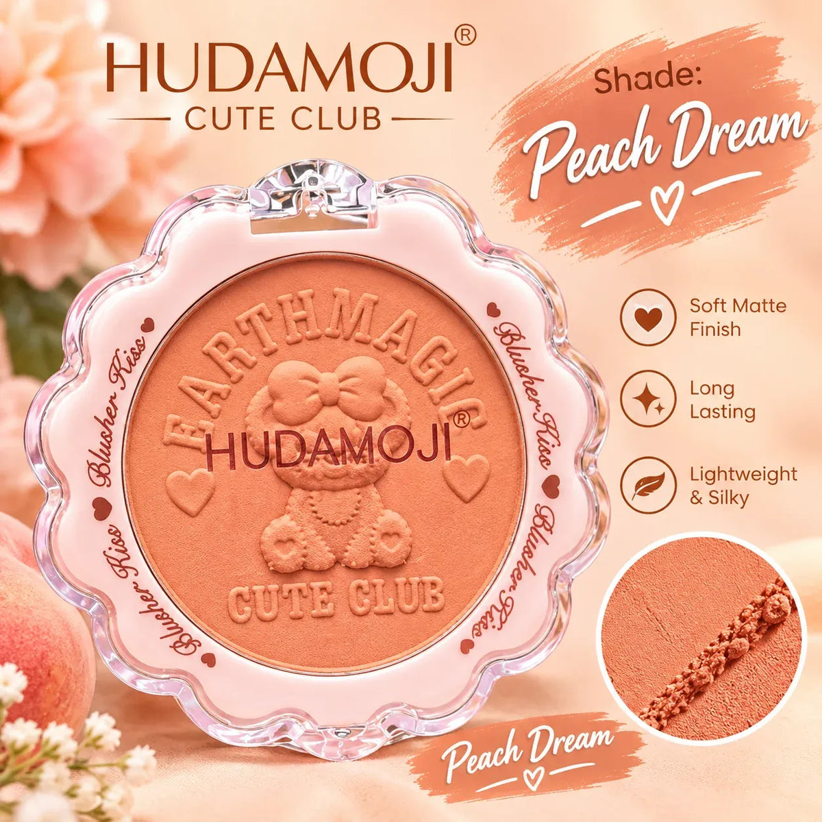 huda moji matte blusher peach dream

