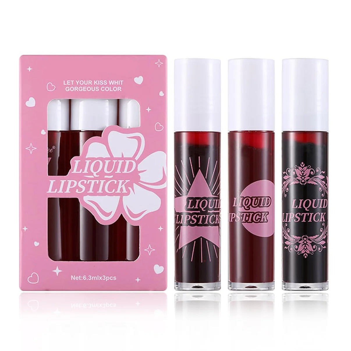 Dragon Ranee Set of liquid lipsticks with packaging on a white background
