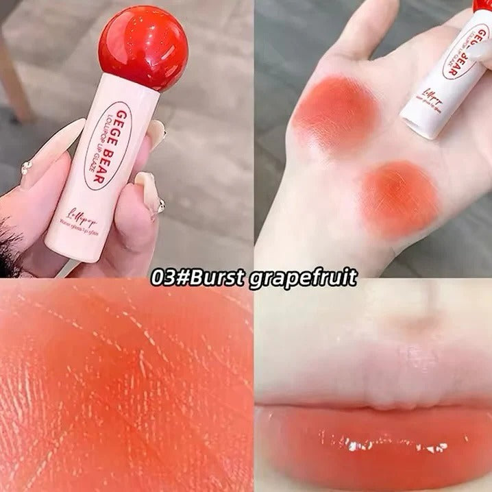 Gege Bear Water Light Lip Gloss | Non-Sticky Long-Lasting Mirror Lip Glaze Set