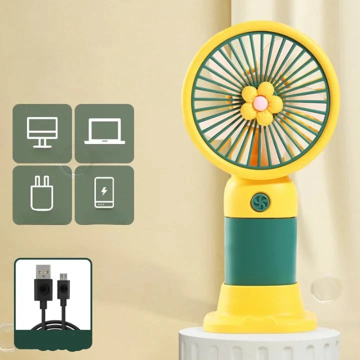 Mini Flower Handheld Fan for Kids