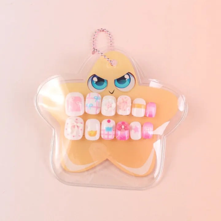 Kida Nails 12pcs Cartoon Pre-Glued Nail Tips for Kids