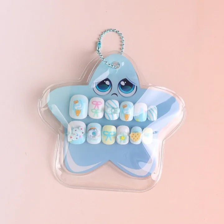 Kida Nails 12pcs Cartoon Pre-Glued Nail Tips for Kids