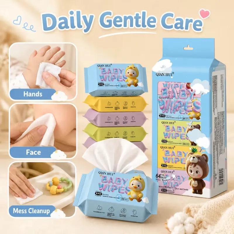 Qianhui Portable Mini Wet Wipes for Infants & Children