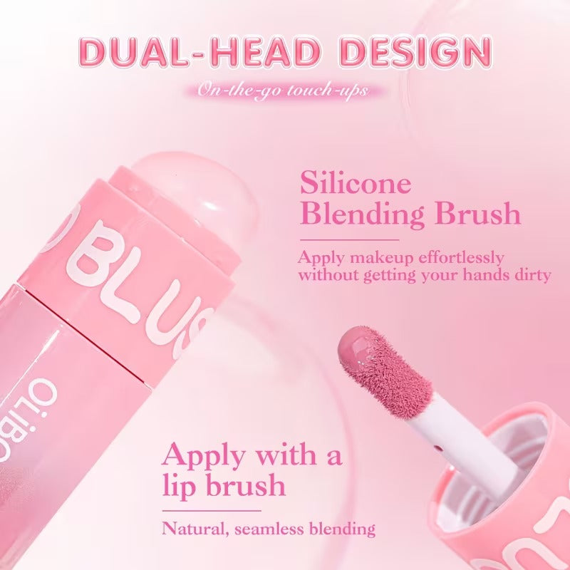 Olibolla Dual-End Liquid Blush Easy-Blend Waterproof Long-Lasting Blush Stick