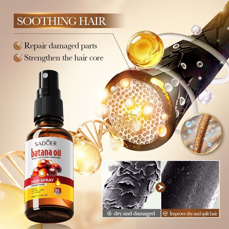 Sadoer Batana Oil Hair Spray | Scalp Soothing Dense Hair Serum 30ml