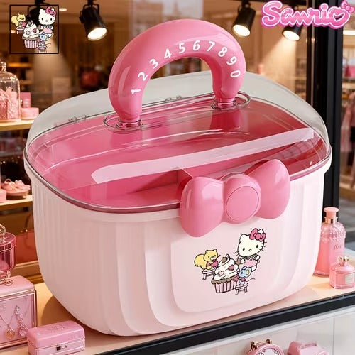 Portable Storage Box with a Detachable Tray, Cute Double-layer Hair Accessory Storage Box