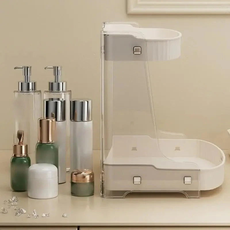 Desktop Double Layer Cosmetic Organizer Shelf Storage Rack Holder