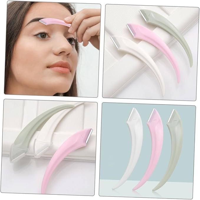 Heart Shape Facial Powder Puff Soft Makeup Sponge With Eyebrow Razor 2in1