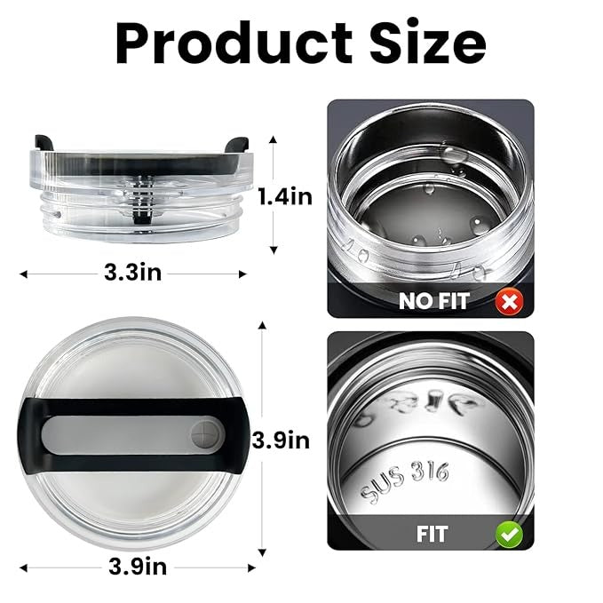 40 OZ Tumbler Lids Fit for Stanley Cup, Replacement Lids Fit for Stanley Travel Tumbler