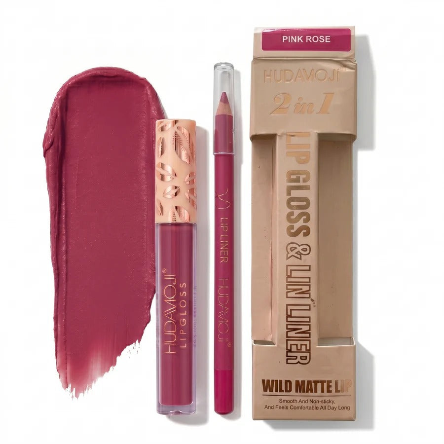 huda moji 2in1 lip gloss and liner