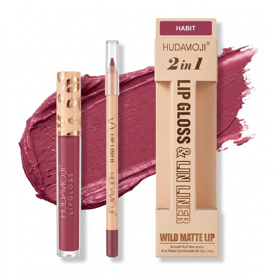 huda moji 2in1 lip gloss and liner