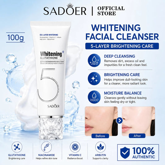 Sadoer Glutathione Whitening Cleanser | Niacinamide & Vitamin C Arbutin Korean Skincare