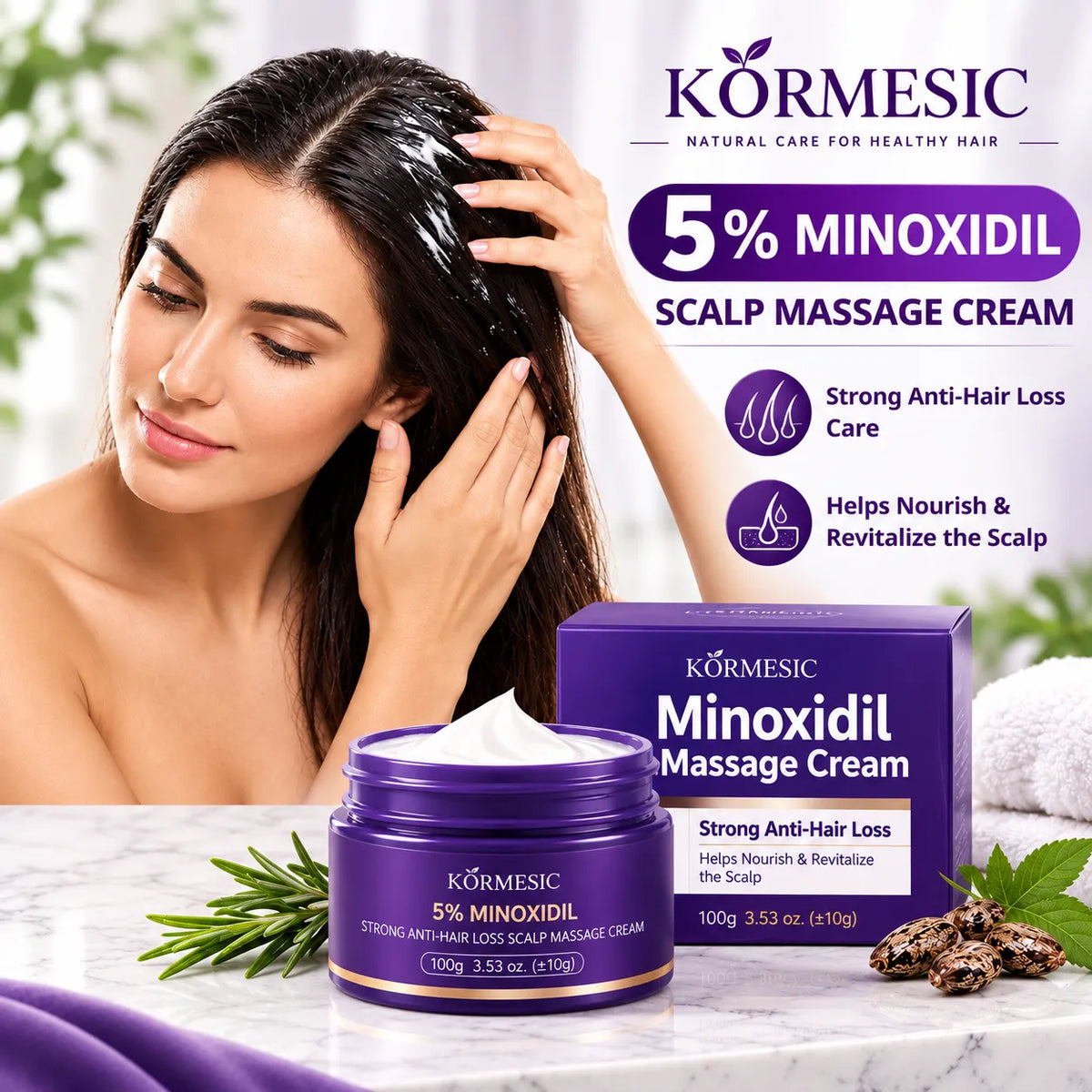 Kormesic 5% Minoxidil 4-in-1 Hair Massage Cream