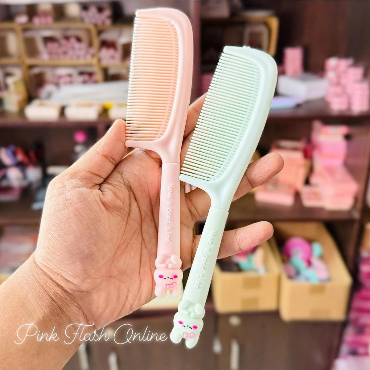 Cute Cartoon Cat Hair Comb for Kids – Pastel Colors for Girls & Boys
