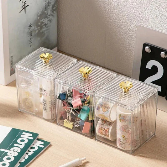 Clear Acrylic Square Cosmetic Makeup Puff Storage & Accessories And Jewelry Organizer