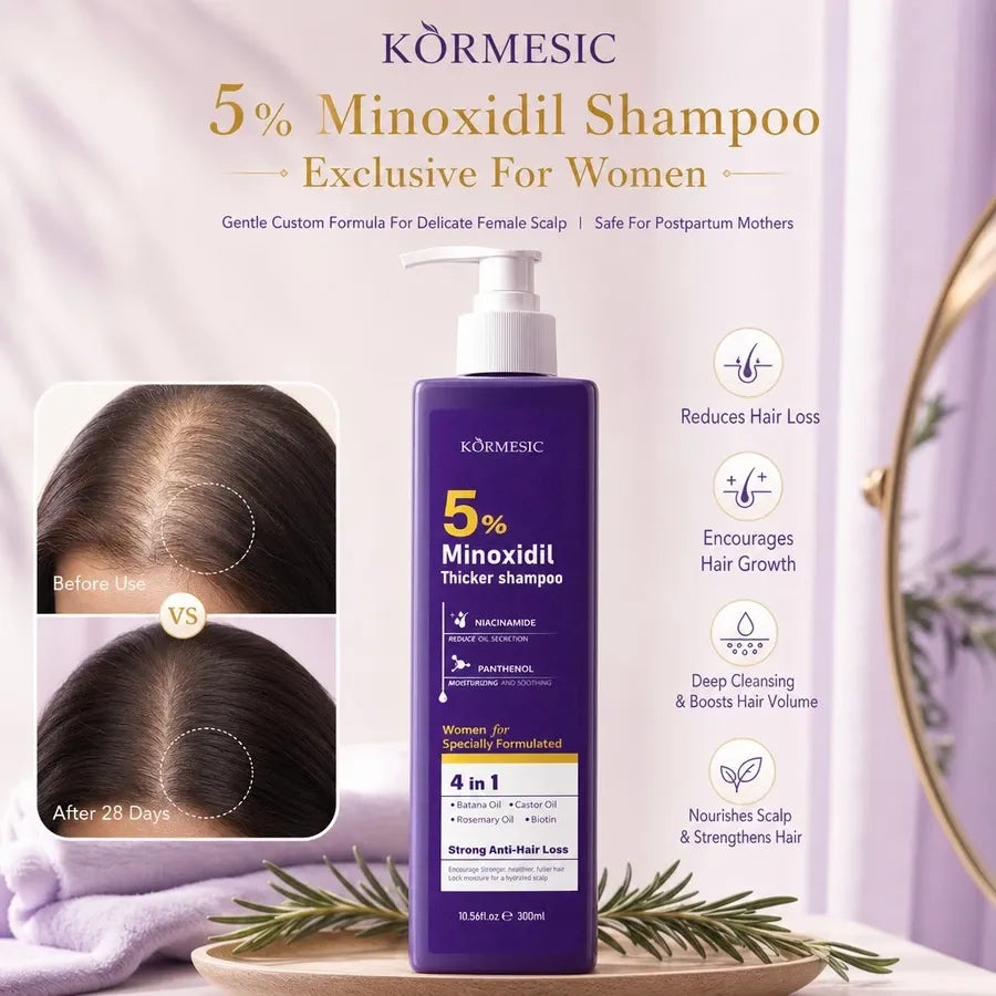 Kormesic 5% Minoxidil Thicker Shampoo for Women 300ml