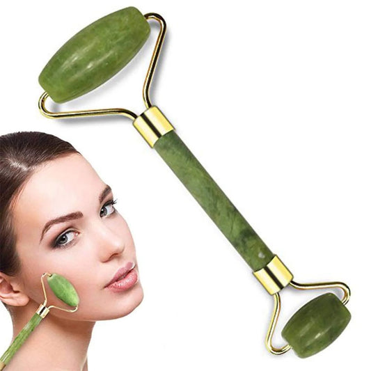 2-in-1 Natural Jade Facial Roller – Anti-Aging Face Massager for Glowing Skin