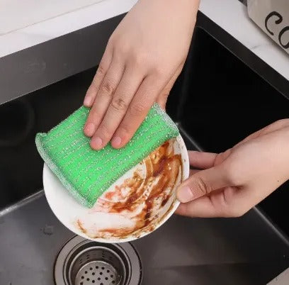 4Pcs Colourful Cleaning Sponge – Multi-Purpose Dishwashing Sponges for Plates, Glasses & Kitchen Use