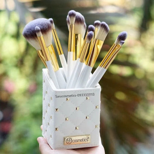 BH Cosmetics White Studded Elegance Brush Set – 12 Piece