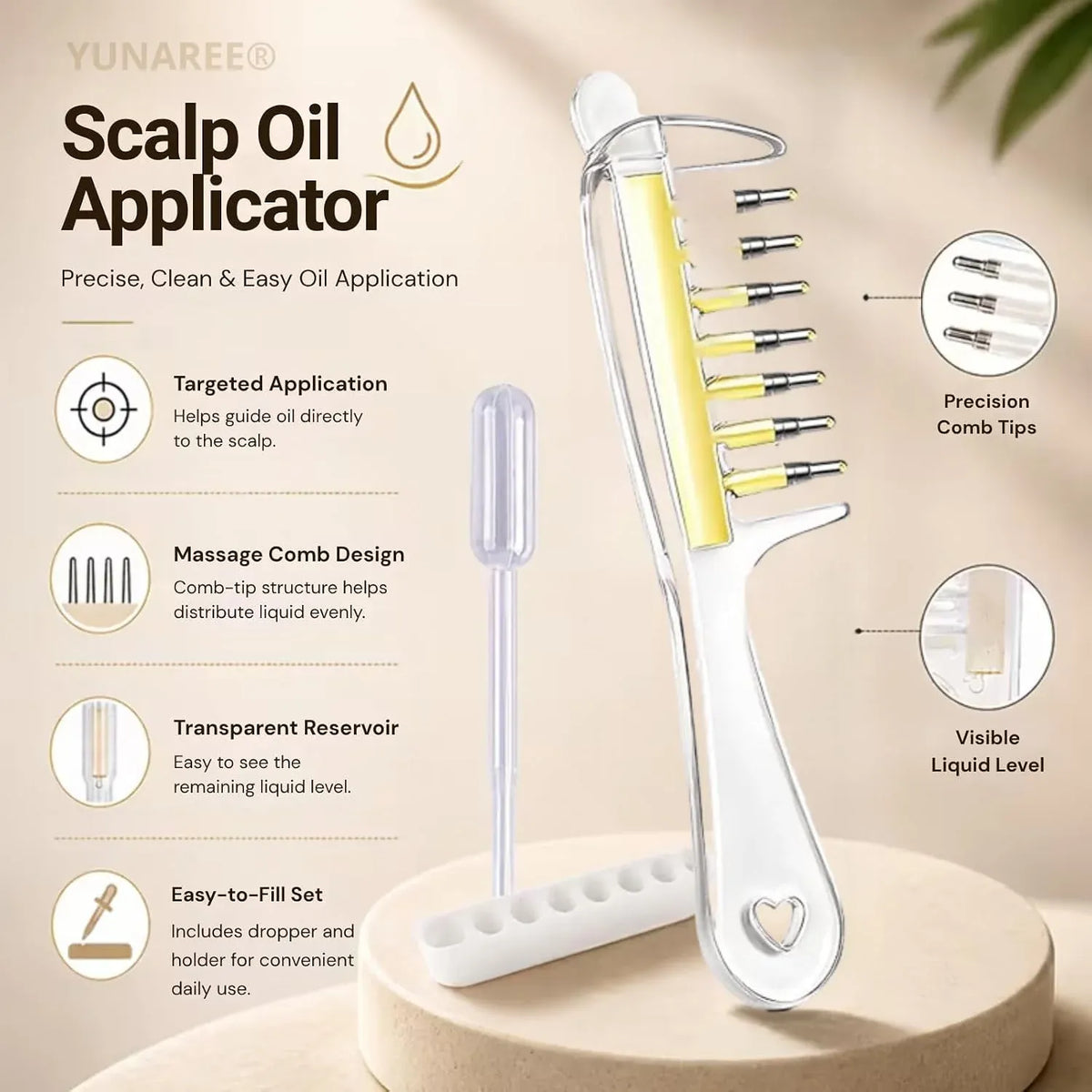 Crystal Scalp Massage Comb & Serum Applicator