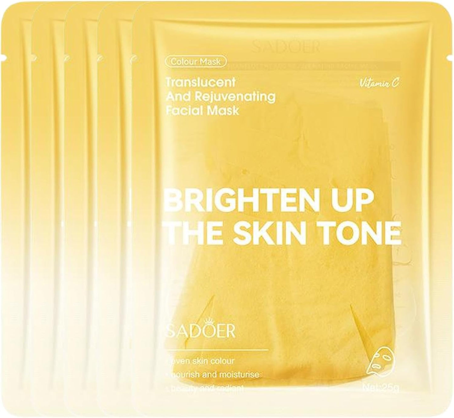 Sadoer Vitamin C Face Mask, Brighten Up the Skin Tone, Hydrating Anti-Ageing