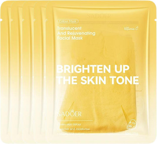 Sadoer Vitamin C Face Mask, Brighten Up the Skin Tone, Hydrating Anti-Ageing
