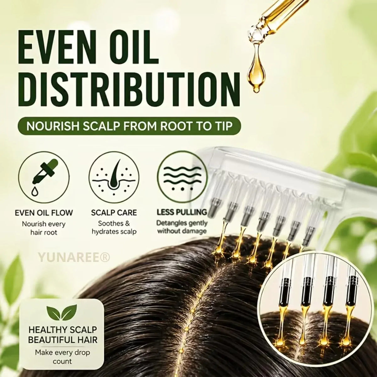 Crystal Scalp Massage Comb & Serum Applicator